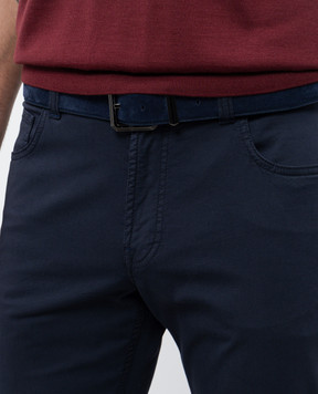 Stefano Ricci Синій замшевий ремінь з гравіюванням логотипа N381SDA566U