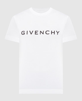 Givenchy Біла футболка з принтом логотипа BM716G3YAC