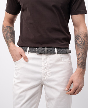 Kiton Сірий ремінь з плетінням USC3688N01154
