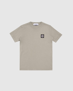 Stone Island Детская футболка цвета хаки с логотипом K1S162100002S004768