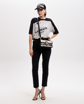 Balmain Чорна футболка з принтом  EF1EG110GE37