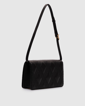 Valentino Черная кожаная сумка Quiltie с эмблемой 7W2P0AV2MIC