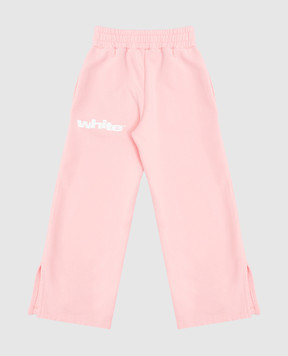 Off-White Дитячі рожеві спортивні штани з принтом логотипа OGCH00AS25FLE001