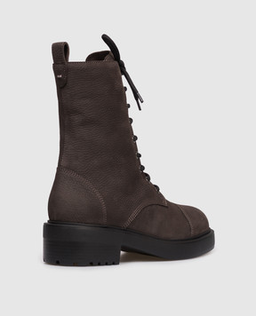Giuseppe Zanotti Коричневі черевики з нубуку на хутрі I570008