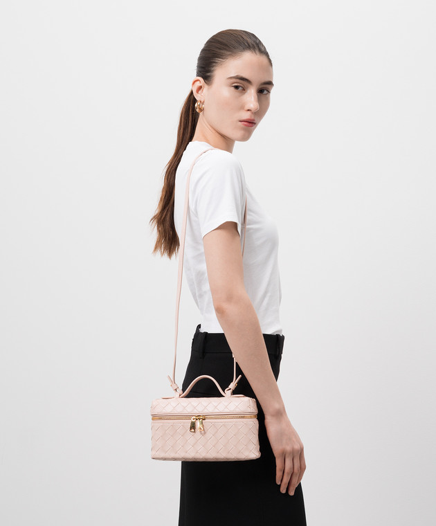 Bottega Veneta - Розовая кожаная сумка кросс-боди Bang Bang