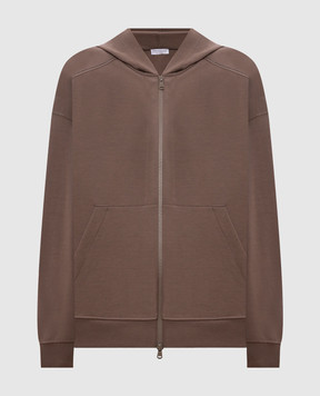 Brunello Cucinelli Коричневая спортивная куртка с цепочкой мониль MH827FB706