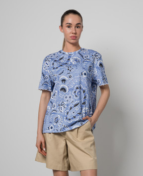Etro Блакитна футболка в принт пейслі WRJB0006AJ002