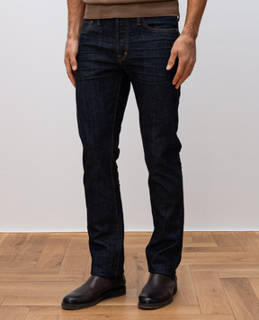 Tom Ford Сині джинси зі шкіряним патчем логотипа DPH001DMC034S24