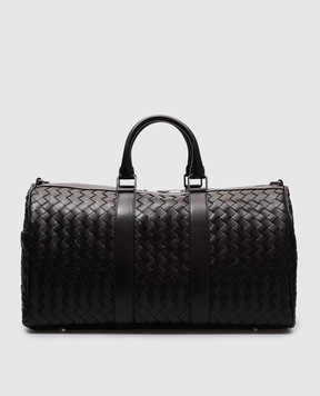 Bottega Veneta Коричневая кожаная дорожная сумка-дафл с плетением 781053V2HL1