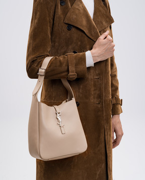 Saint Laurent Бежева шкіряна сумка 5 À 7 з монограмою 713938AACQG