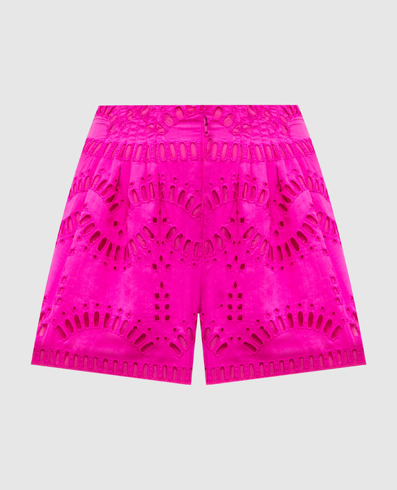 Palok pink shorts with broderie embroidery