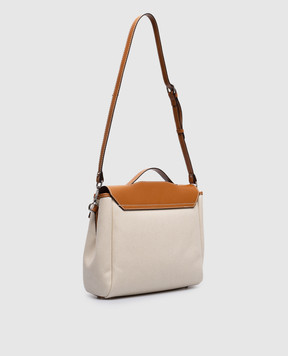 Gianni Chiarini Бежевая комбинированная сумка-сетчел Clio BS11620SALPL