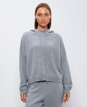 Lou Lou Studio Серые худи SARLA из кашемира с вышивкой SARLA