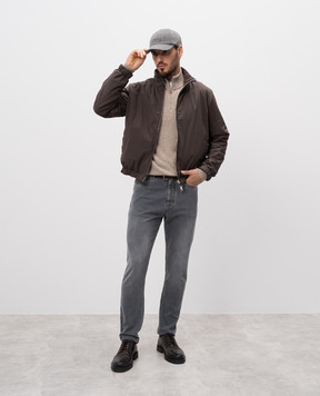 Cashmere&Whiskey Коричневая двусторонняя куртка с шерстью и кашемиром GM003SC1340476