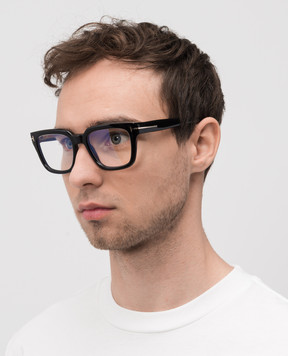 Tom Ford Чорні окуляри BLUE BLOCK з логотипом FT6027B
