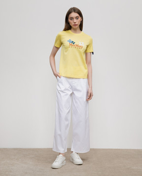 Max Mara Жовта футболка OBLIQUA з вишивкою логотипа OBLIQUA