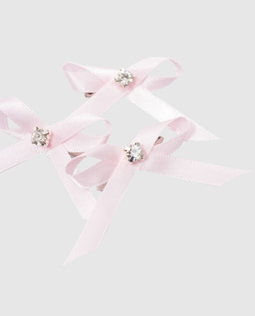 LELET NY Набор розовых шпилек ASHLEY MINI BOW с кристаллами LELRES231692B