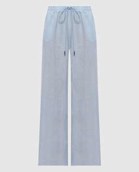 Ermanno Scervino Голубые палаццо из льна D462P723YBY