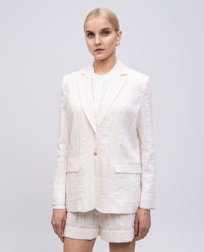 Twinset Бежевый жакет с льном 251TT2140