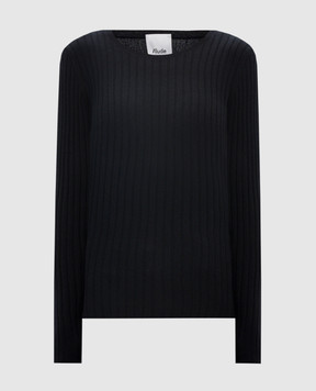 Allude Черный джемпер из кашемира в рубчик 24511142
