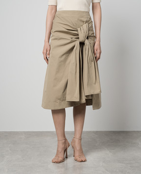 Bottega Veneta Бежевая юбка с драпировкой 786369VA5Y0