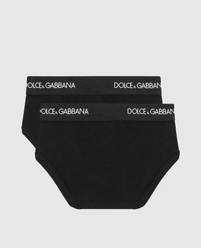 Dolce&Gabbana Дитячий набір чорних трусів-сліпів L4J700ON00G
