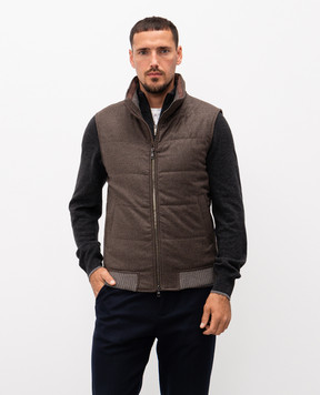 Cashmere&Whiskey Коричневый жилет из шерсти и кашемира 7400855216