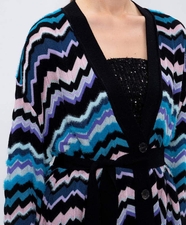 Missoni - Синий кардиган с шерстью в узоре DS24WM02BK036W купить в