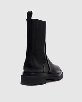 Santoni Черные кожаные глянцевые челси WTEI59524GOMBUDY