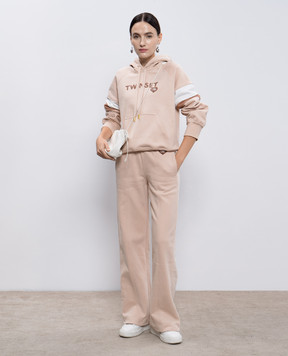 Twinset Бежевый спортивный костюм с нашивкой логотипа 242LI2CLL