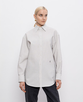 Saint Laurent Біла сорочка Cassandre в смужку 835517Y6K55