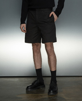 Off-White Черные шорты с вышивкой логотипа OMCB094S24FAB003