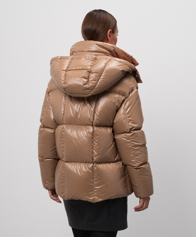 Moncler Бежевый пуховик Parana с логотипом J20931A0010368950 изображение 4