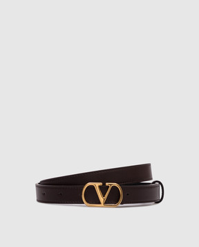 Valentino Коричневий шкіряний ремінь з емблемою VLogo Signature 6W0T0SM7IYR