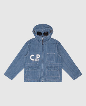 C.P. Company Дитяча синя джинсова куртка з логотипом CUA002L0E311015