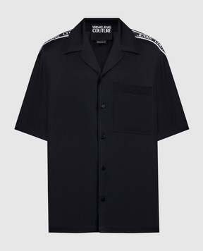 Versace Jeans Couture Чорна сорочка з візерунком логотипа 76GAL2B2N0009
