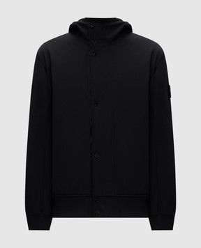 Stone Island Чорна вітровка з логотипом K1S154100090S0A22