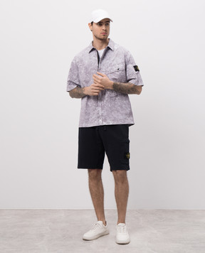 Stone Island Серая рубашка с принтом в виде пятен K1S151100013S0143