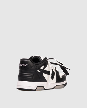 Off-White Чорні шкіряні кросівки Out Of Office M189C9L007