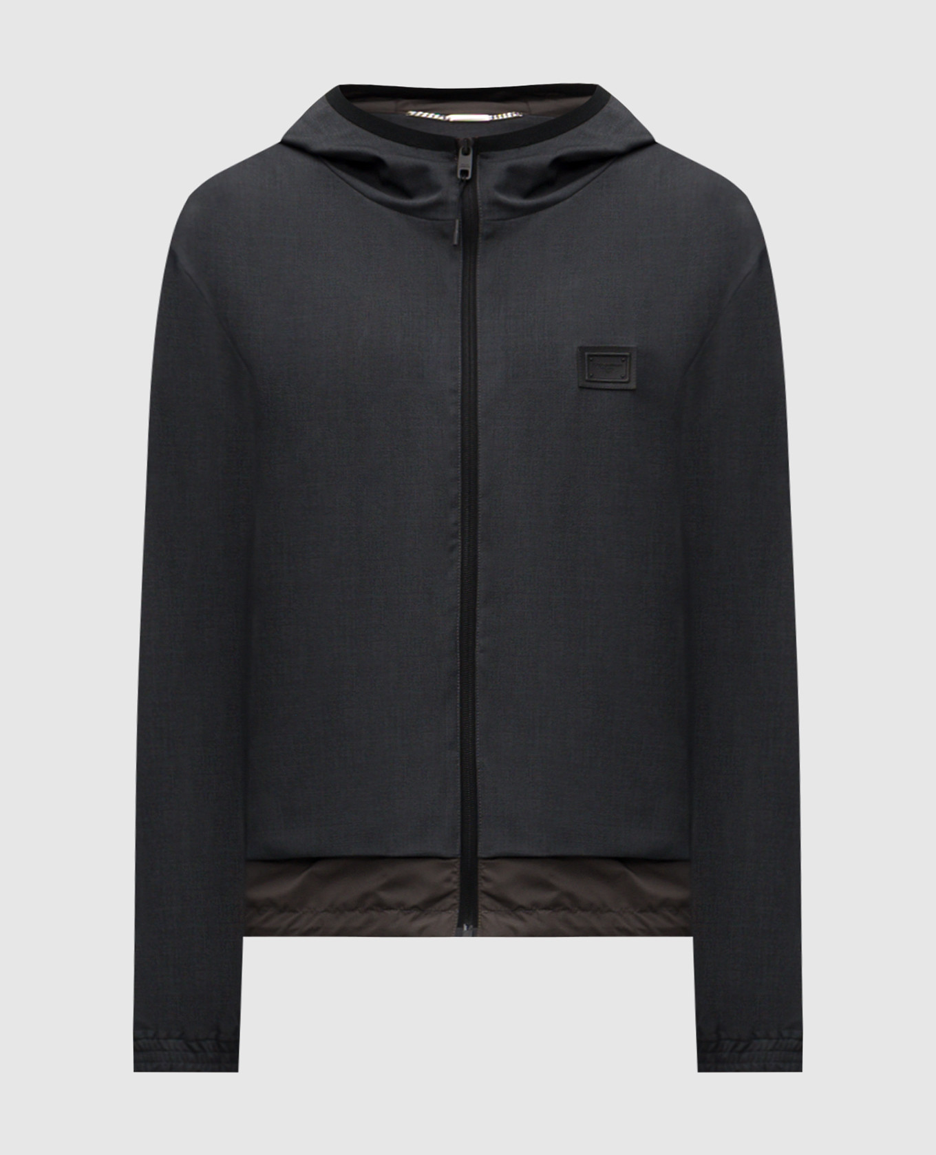 Серая куртка с шерстью с логотипом