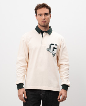 Givenchy Бежевое поло College с аппликацией BM71MT3YPD