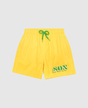 Vilebrequin Желтые шорты для плавания Dad and Son с нашивкой логотипа JIICE852