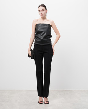 Max Mara Sportmax Чорний топ LINDSEY з кристалом LINDSEY