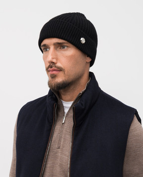 Bertolo Cashmere Чорна шапка з кашеміру 500019000005