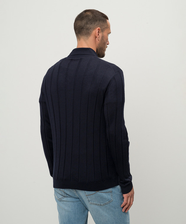 Brunello Cucinelli Синій кардиган з кашеміру і шовку M23805105 зображення 4