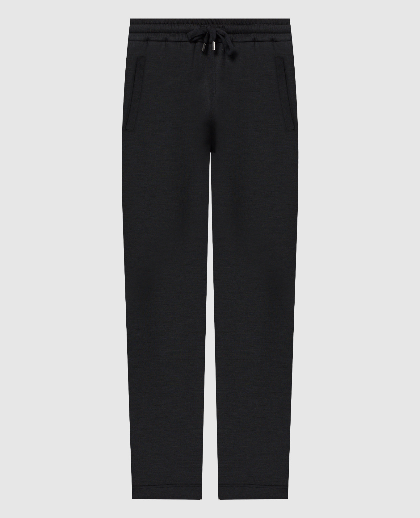 Black sweatpants with textured logo wool