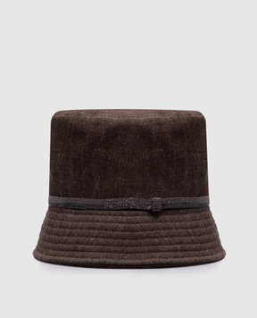 Brunello Cucinelli Коричневая панама с цепочкой мониль MCAP90064P