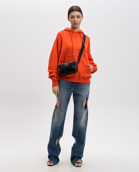 Off-White Помаранчеве худі з принтом логотипа OMBB085S25FLE00L