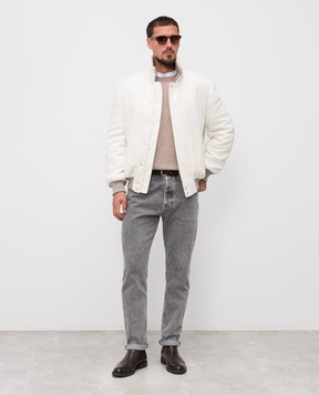Brunello Cucinelli Бежевий джемпер з вовни і кашеміру M2400100