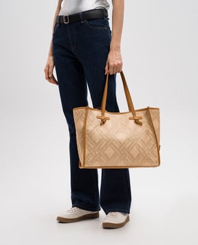 Gianni Chiarini Бежева плетена сумка-тоут Marcella з логотипом BS6850CAPRI